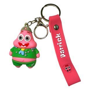Брелок SpongeBob SquarePants C 69945 (1) Патрик, резиновая фигурка героя, силиконовый ремешок, кольцо, карабин, в пакете 113747 фото