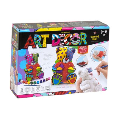 Набір для творчості ART DECOR "Фігурки з гіпсу "Ведмежа", Danko Toys 111494 фото