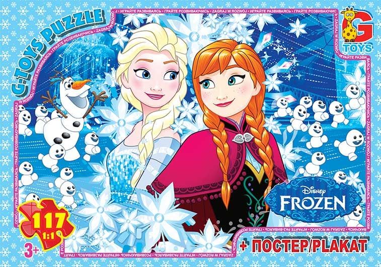 Пазли G-Toys "Frozen" FR 043 (62), 117 елементів, з постером, в коробці 111672 фото