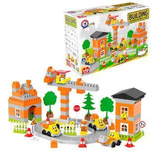 Констуктор Technok Toys 9994 (3) Стройплощадка, 170 элементов, дорожные знаки, ограждение, трасса, деревья, наклейки, инструкция, в коробке 114788 фото