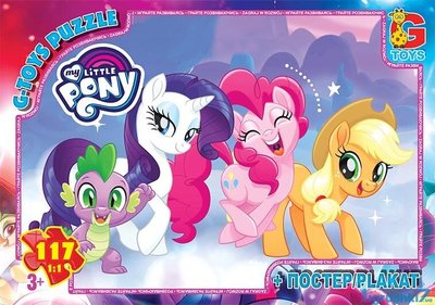 Пазли G-Toys "My little Pony" MLP 015 (62), 117 елементів, з постером, в коробці 111676 фото