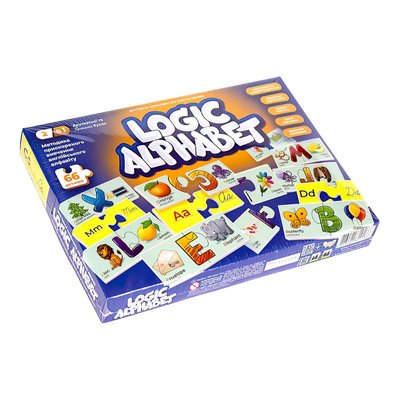 Настільна гра Пазли розвиваючі Danko Toys Logic Alphabet G-LoA-01-04U (12), англ / укр мовами, 66 елементів, в коробці 113127 фото