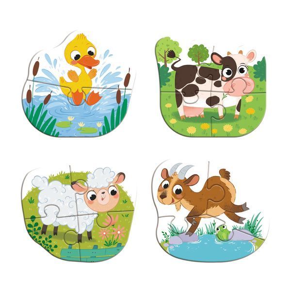 Пазл 4в1 Dodo Baby puzzle День на фермі, в коробці 114591 фото