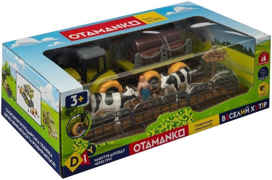 Игровой набор OTAMANKO Веселый хутор (трактор с прицепом д/колода, фермер с коровами), в коробке 114641 фото
