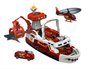 Игровой набор Пожарный Корабль 660 S-02 (12/2), катер, акула, транспорт, свет, звук, в коробке 113665 фото