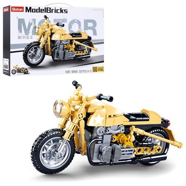Конструктор SLUBAN M38-B0959 Model Bricks Мотоцикл, 223 детали, в коробке 114010 фото