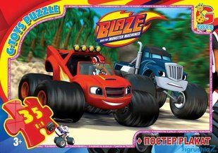 Пазли G Toys "Blaze" ZE 001 (62), 35 елементів, з постером, в коробці 111682 фото