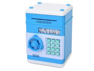 Копилка MK 4524 сейф с кодом, затягивающая купюры, микс цветов, музыка, свет, в коробке 114796 фото