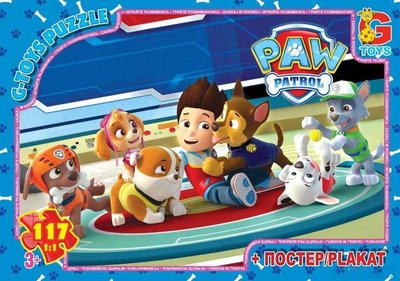 Пазли G Toys "Щенячий Патруль" PW 0818 (62), 117 елементів, з постером, в коробці 111683 фото