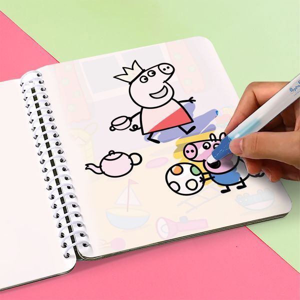 Водна розмальовка DoDo Свинка Пепа (Peppa Pig), 8 сторінок, маркер, в коробці 114350 фото