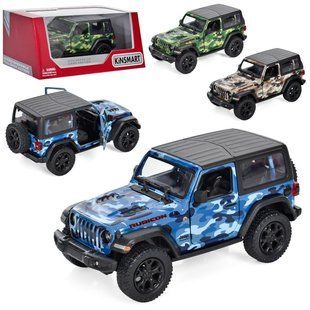 Машинка игрушечная KINSMART KT5420WB Jeep Wrangler Military, в коробке 114798 фото