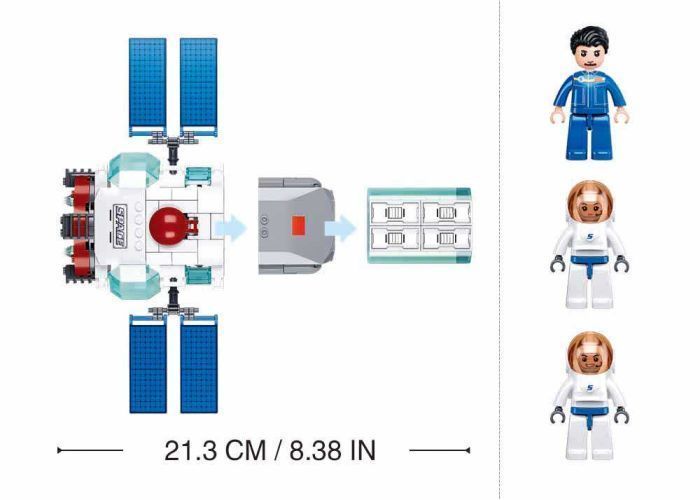 Конструктор SLUBAN M38-B1198 Space Космічний модуль, 292 деталі, в коробці 114019 фото