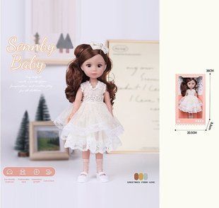 Кукла Sennby Baby MN 335 высота: 34 см, имитация стеклянных глаз, обуви, в коробке 114381 фото