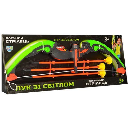 Лук LIMO TOY Влучний стрілець М 0034, світло, батарейки, стріли на присосках 3 шт., в корообці 113581 фото