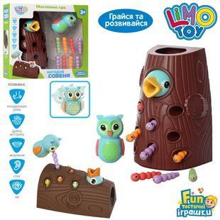 Детская игрушка LimoToy FT 0017 Накорми совенка, магнитная, птичка, гусеницы, в коробке 114808 фото