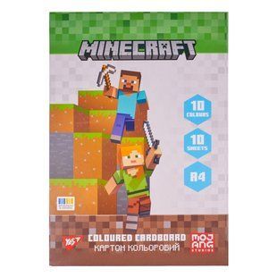 Картон цветной Yes Minecraft, 10 цветов, односторонний 114162 фото