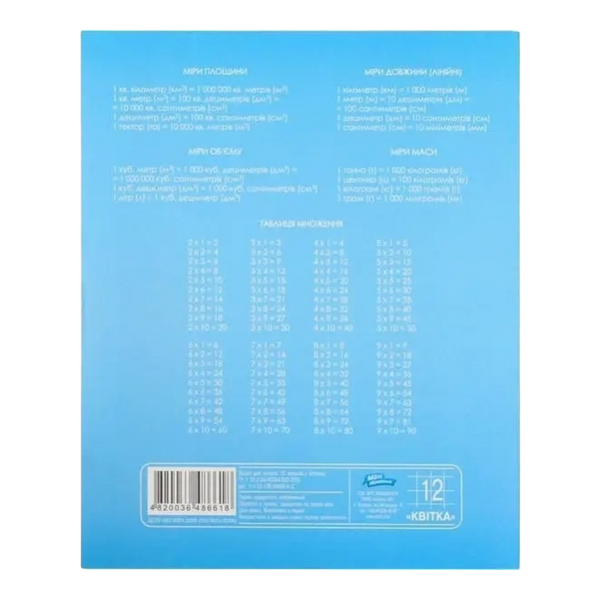 Набір з 5 шкільних зошитів Квітка, 12 аркушів, клітинка 113145 фото
