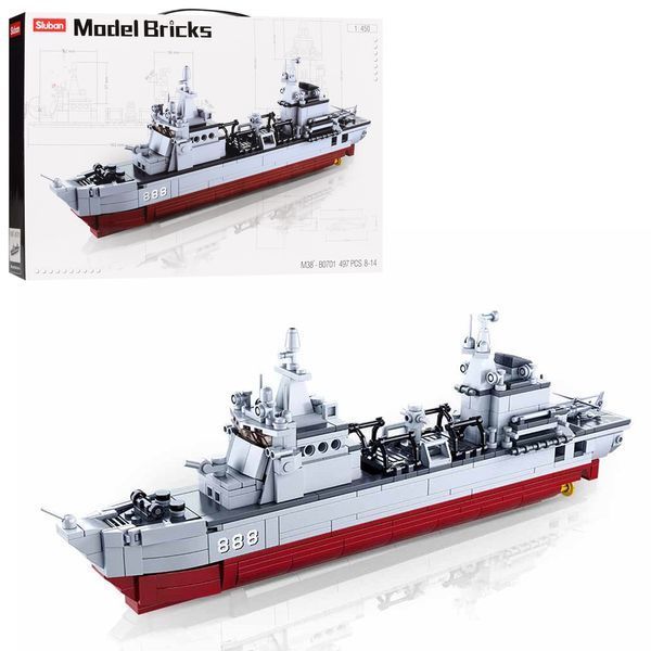 Конструктор SLUBAN M38-B0701 Корабель постачання 906B, 497 деталей, в коробці 113437 фото