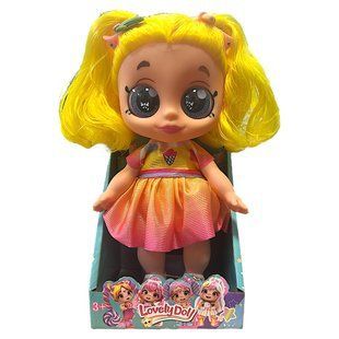 Кукла с большими глазами LovellyDoll 211 A, высота 22 см, веселая песенка, резиновая голова и конечности, съемная одежда, аксессуары, в коробке 113929 фото