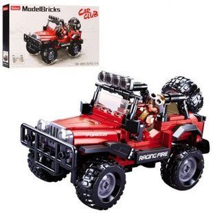 Конструктор SLUBAN M38-B0816 "Model Bricks": Джип внедорожник, 252 детали, в коробке 114266 фото