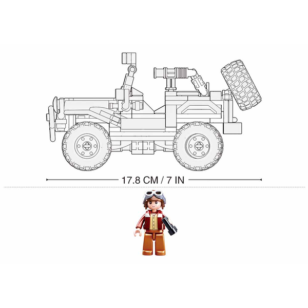 Конструктор SLUBAN M38-B0816 "Model Bricks": Джип позашляховик, 252 деталі, в коробці 114266 фото