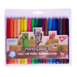 Фломастеры Yes Minecraft, 18 цветов, пластиковая упаковка 114168 фото