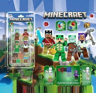 Набор героев 4022 (384/2) Майнкрафт (Minecraft), 4 фигурки, магнитные элементы, аксессуары, на листе 114616 фото
