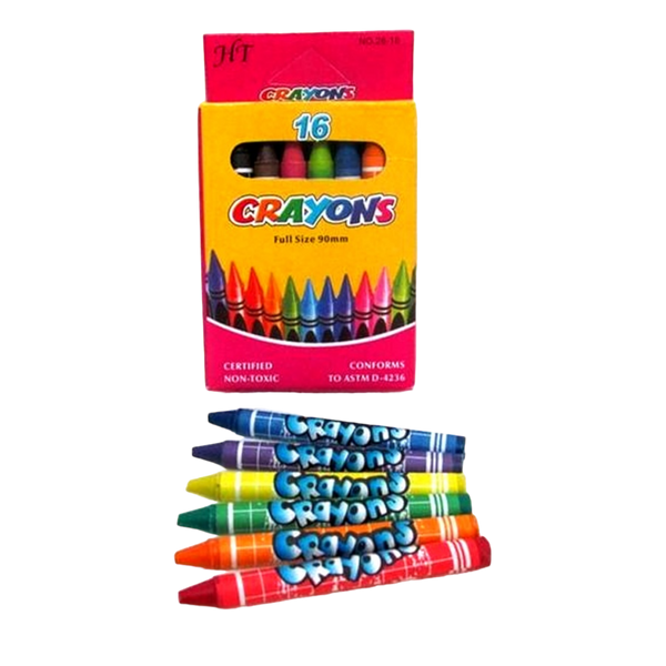 Олівці кольорові Crayons, 16 кольорів, воскові, в коробці 113103 фото