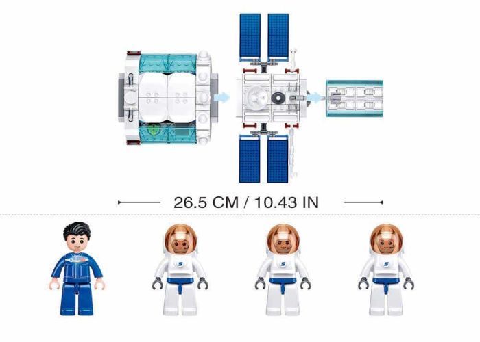 Конструктор SLUBAN M38-B1201 "Space": Космічний модуль, 502 деталі, в коробці 114272 фото