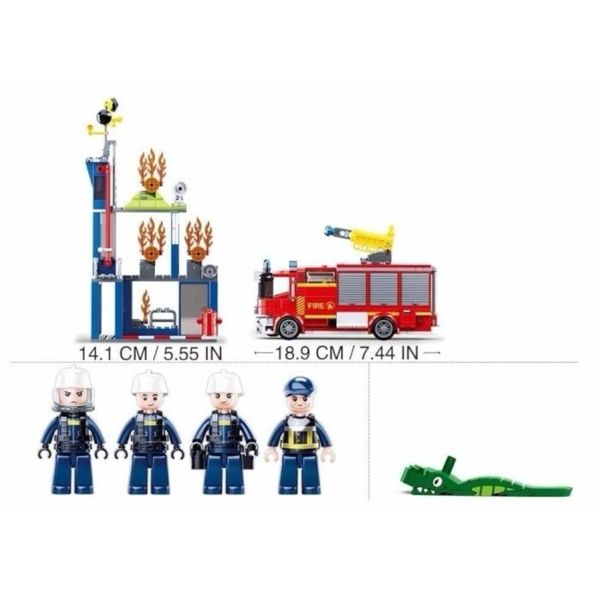 Конструктор SLUBAN M38-B0967 Fire Тренировочный пожарный центр, 585 деталей, в коробке 113204 фото