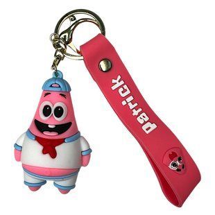 Брелок SpongeBob SquarePants C 69945 Патрик, резиновая фигурка героя, силиконовый ремешок, кольцо, карабин, в пакете 113746 фото