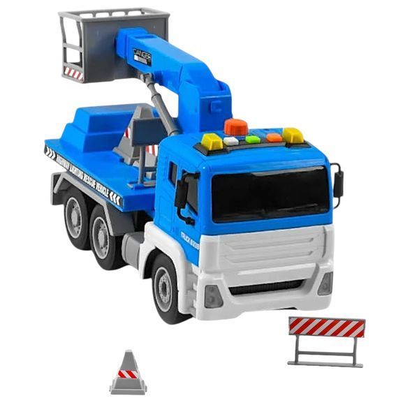 Машинка WENYI WY 833 B Спецтехніка Автовежа, на батарейках, інерція, помповий насос, висувна стріла, світло маячків, звук, в коробці 113509 фото