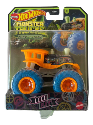 Базовая машинка-внедорожник Hot Wheels Светящиеся в темноте Loco Punk из серии Monster Trucks, 1:64 113274 фото